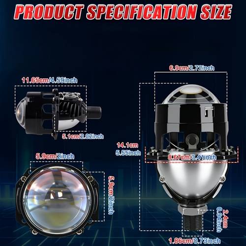 bullvision 2 5inch led car headlight cooling fan high low beam for h4 h7 9005 9006