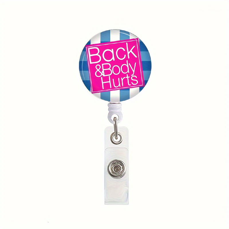 

Retractable Badge Holder Clip With Alligator Snap, 1pc, Durable Acrylic, 360° Swivel, 24" Extension For Id & Key Cards - Ideal For Adults 14+, Electricity-free Operation, Featherless, Letter Motif