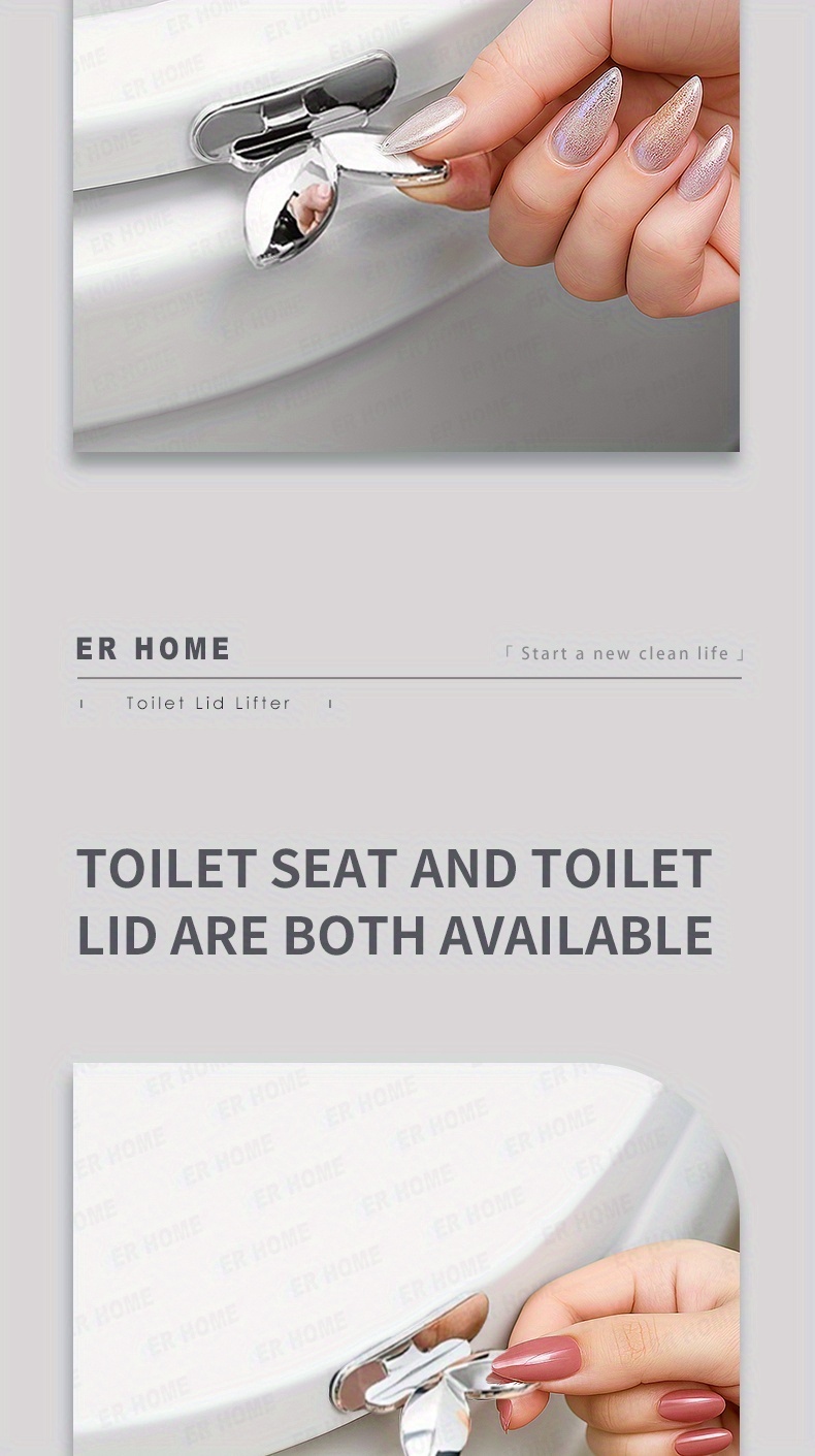 Toilet Lid Puller - No-Contact Hands-Free Toilet Cleaning Tool with Ergonomic Handle, Durable Plastic Bathroom Accessory for Easy Cleaning & Discreet Design, Toilet Accessories, Sleek Design, Smooth Finish