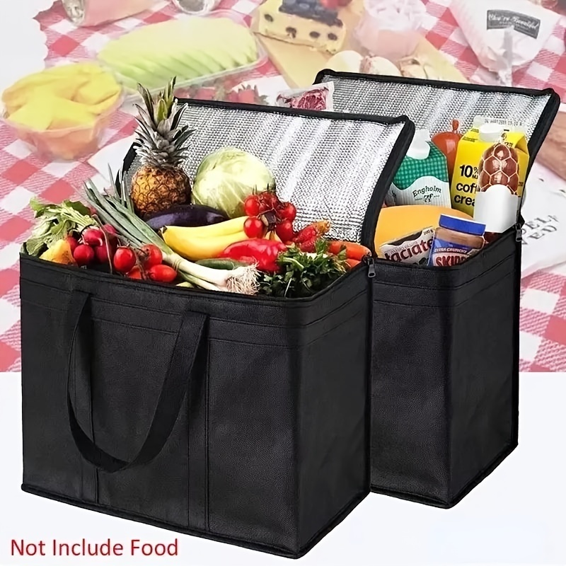 1pc Insulated Food Storage Bags Portable Thermal Leakproof Cooler Bags  for Hot Cold Meals, Picnics, Camping, Grocery Shopping Durable Fabric 