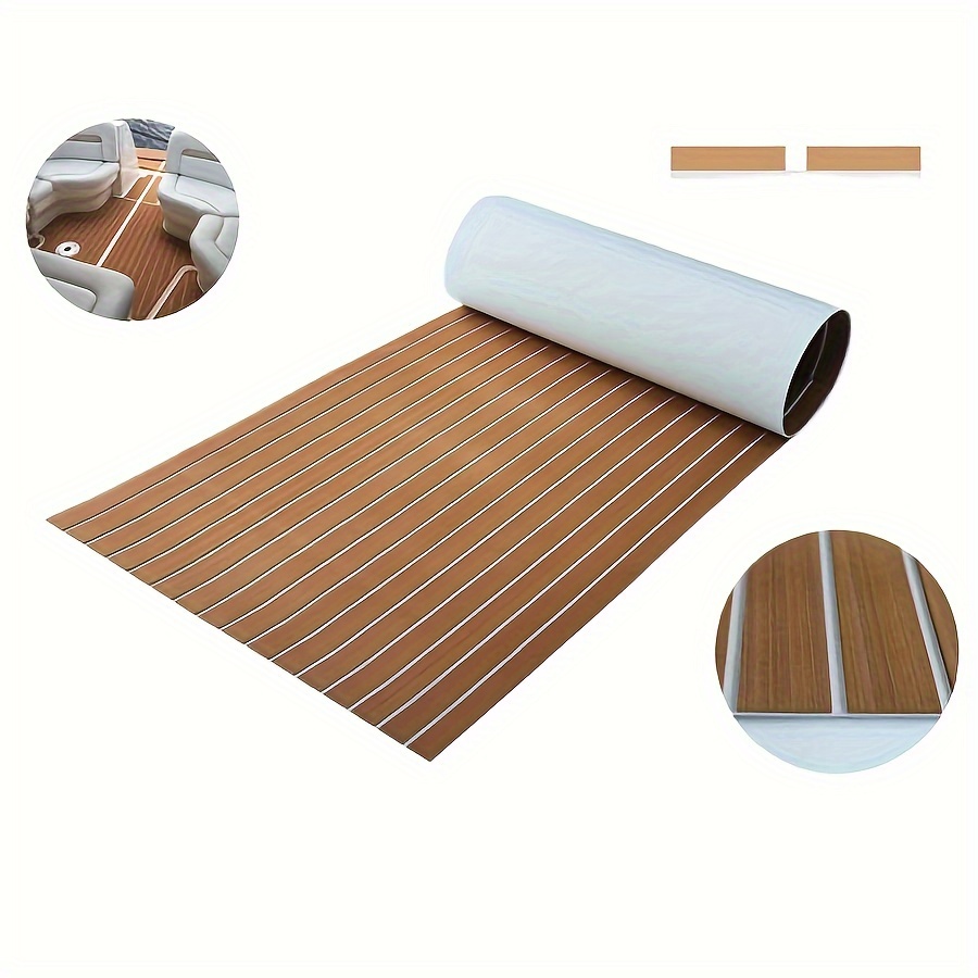 Boat Deck Non Slip Floor Mat 240cm X 94 5in Eva Foam Backing Wood Look ...