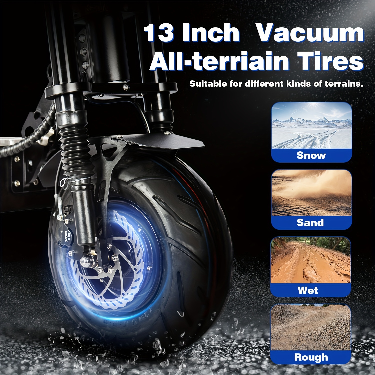 with   shipping high power 72v adult electric scooter features led lights   removable seat dual suspension 13 inch vacuum tyres adult off road electric scooter Product details 3