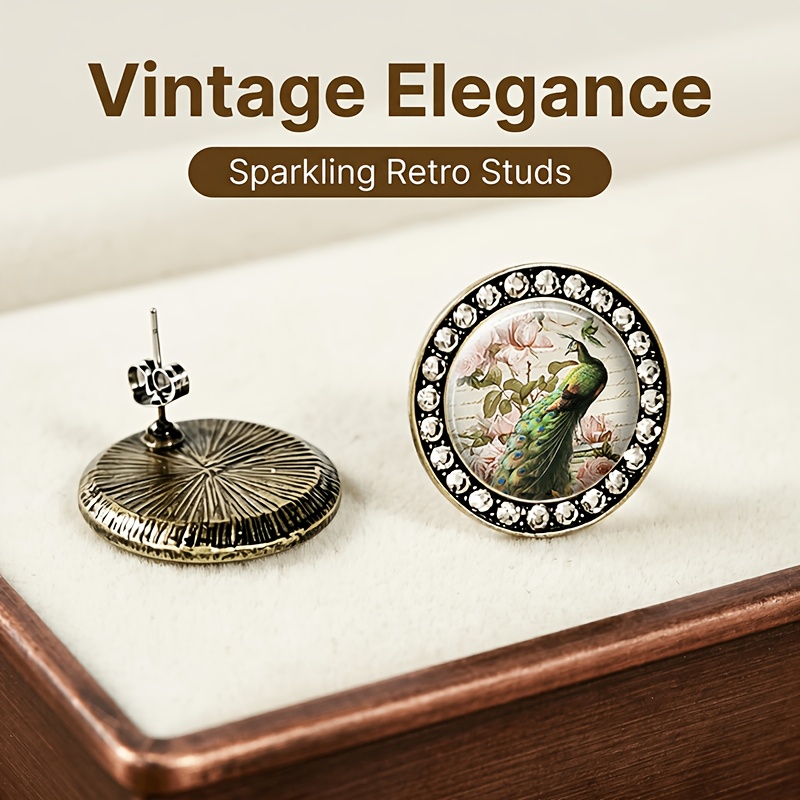 2pcs Set of Translucent Glass-inlaid Stud Earrings