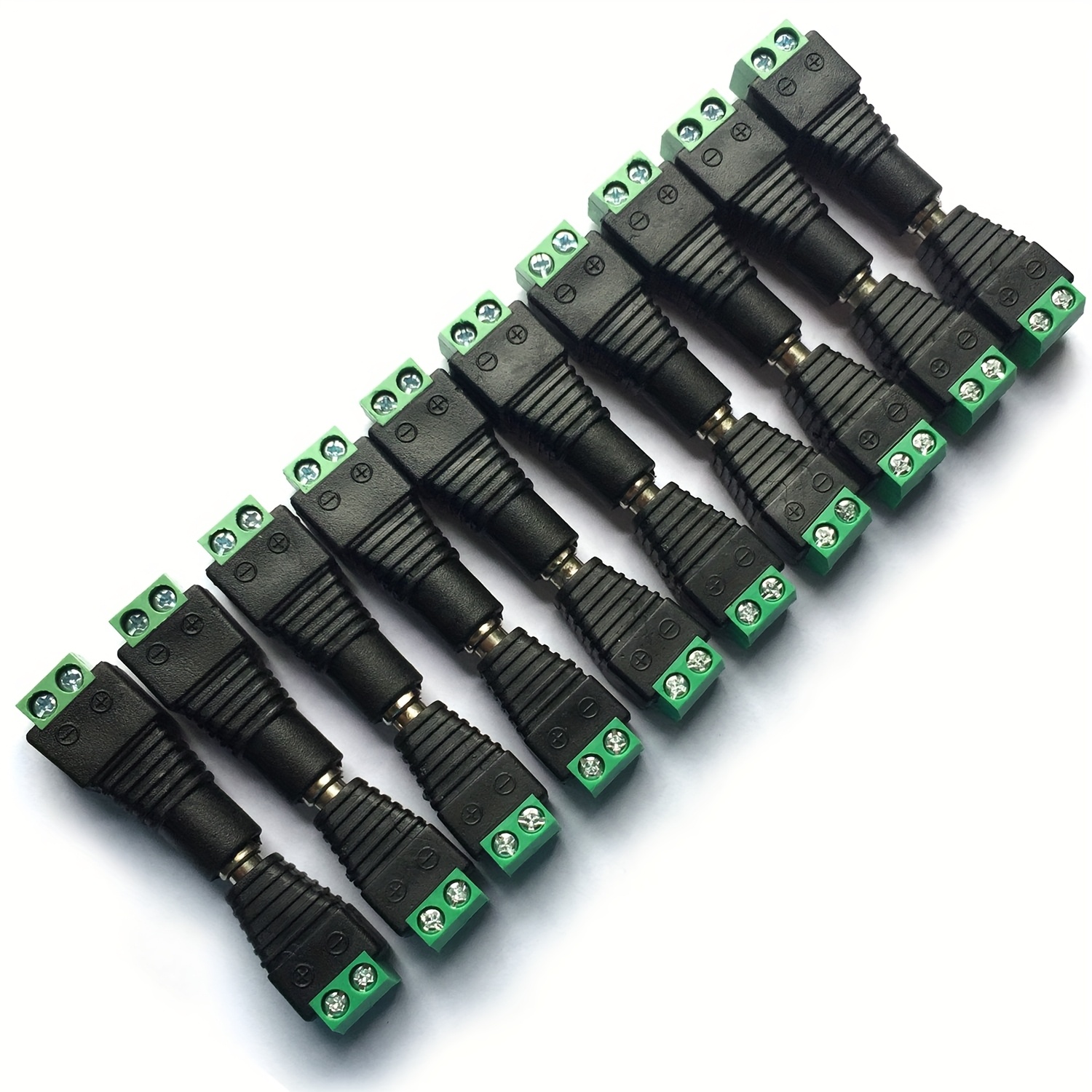 TEMU Nodemcu Lua 5/10 Pairs 12v Power Connector Industrial Electrical Docking Terminals 5.5mm X 2.1mm Power Plug Male And Female Connectors For Led