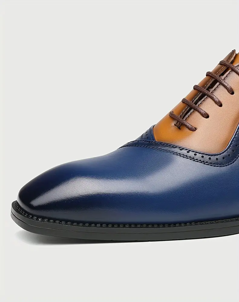 mens business formal lace up blue stylish new casual shoes comfortable durable and slip resistant rubber sole 68625 Product details 2