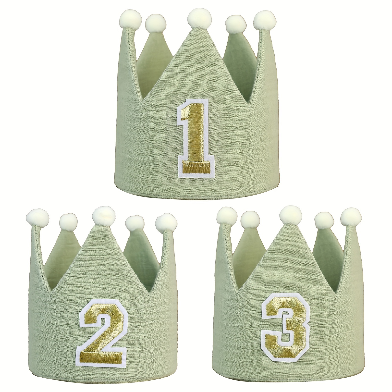 

Handcrafted Sage Green Birthday Crown Hat - Great For Celebrations & Photography, Suitable As Gift For Young Attendees