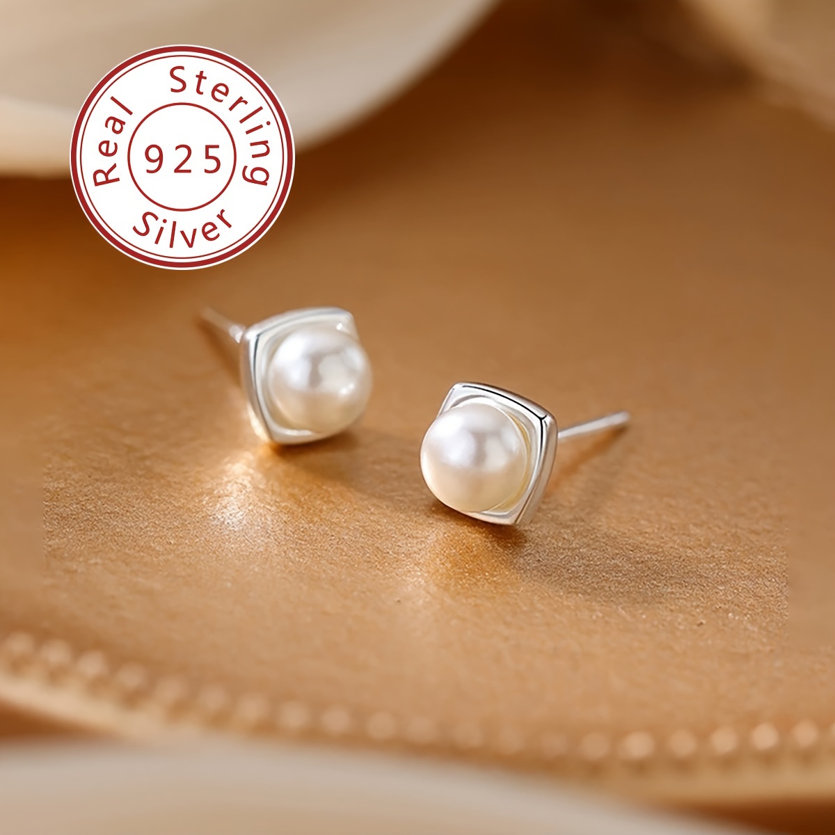 

S925 Sterling Silver Freshwater Pearl Stud Earrings Classic Luxury Exquisite Stud Earrings Ear Jewelry Accessories For Women 1g/0.04oz