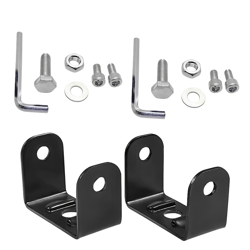 TEMU 2pcs, Motorcycle Owl Spotlight Brackets, Lightweight U-shaped , For Atv Light Modification, Sturdy And Stable, Black