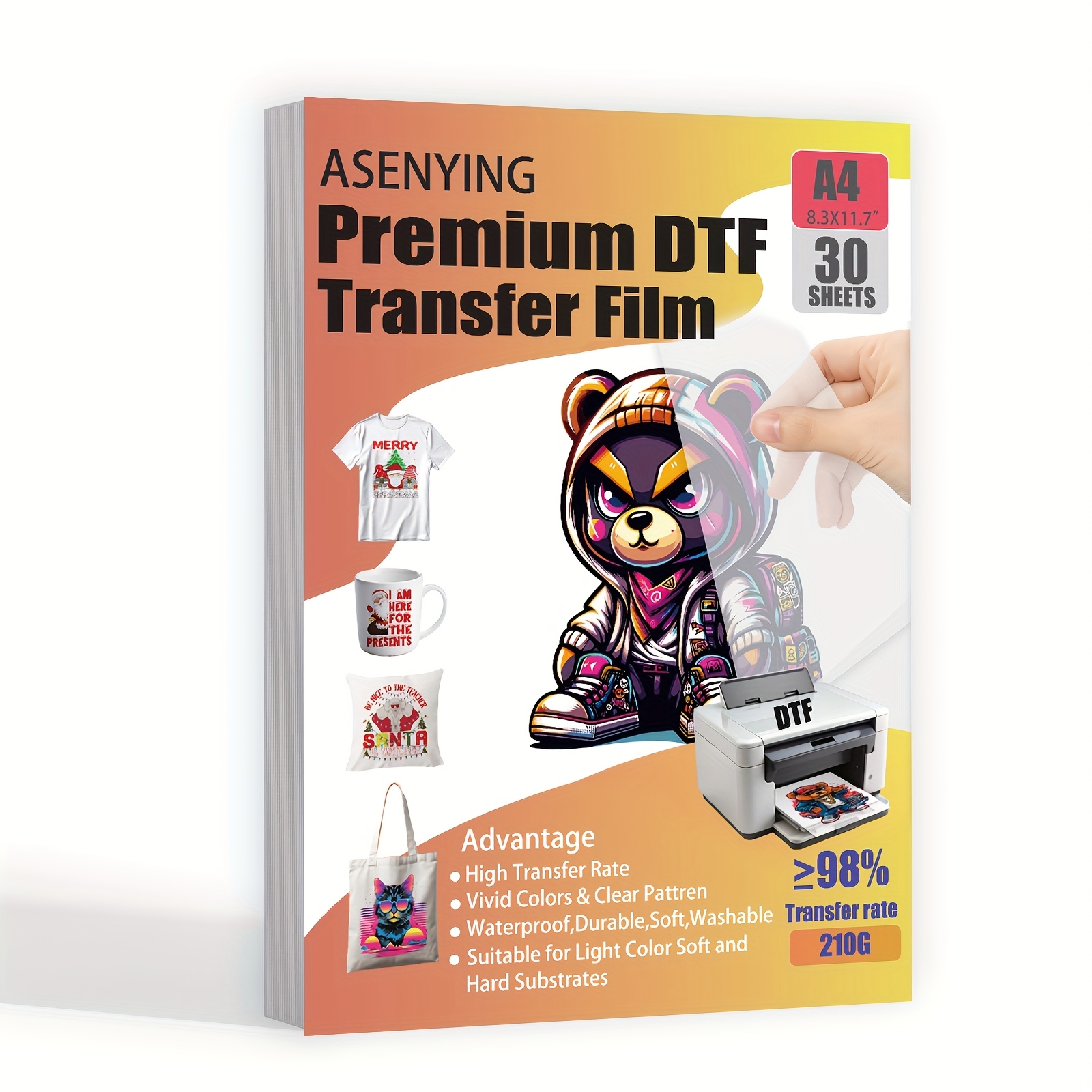 A4 Dtf Transfer Film Paper - Double-sided Matte Clear Pretreated Pet Sheets Inkjet & Dtg Printers, 8.3" X 11.7", Ideal For & Textile Printing, High Quality & Durable Substrate