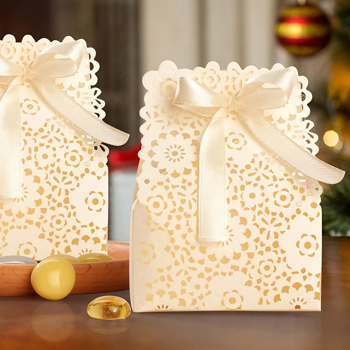 10pcs mini cajas regalo florales cortadas láser blancas - Temu Ecuador, image size:1340x1340