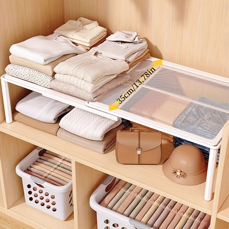 expandable metal wire shelf stackable closet organizer Temu