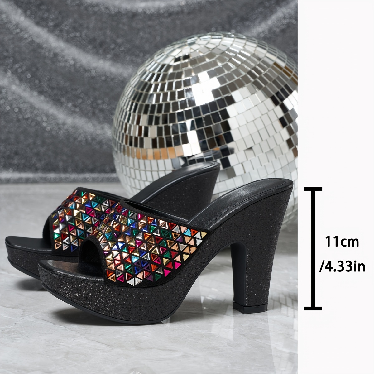 elegant womens fashionable high heeled sandals   with diamonds women shoes Product details 4