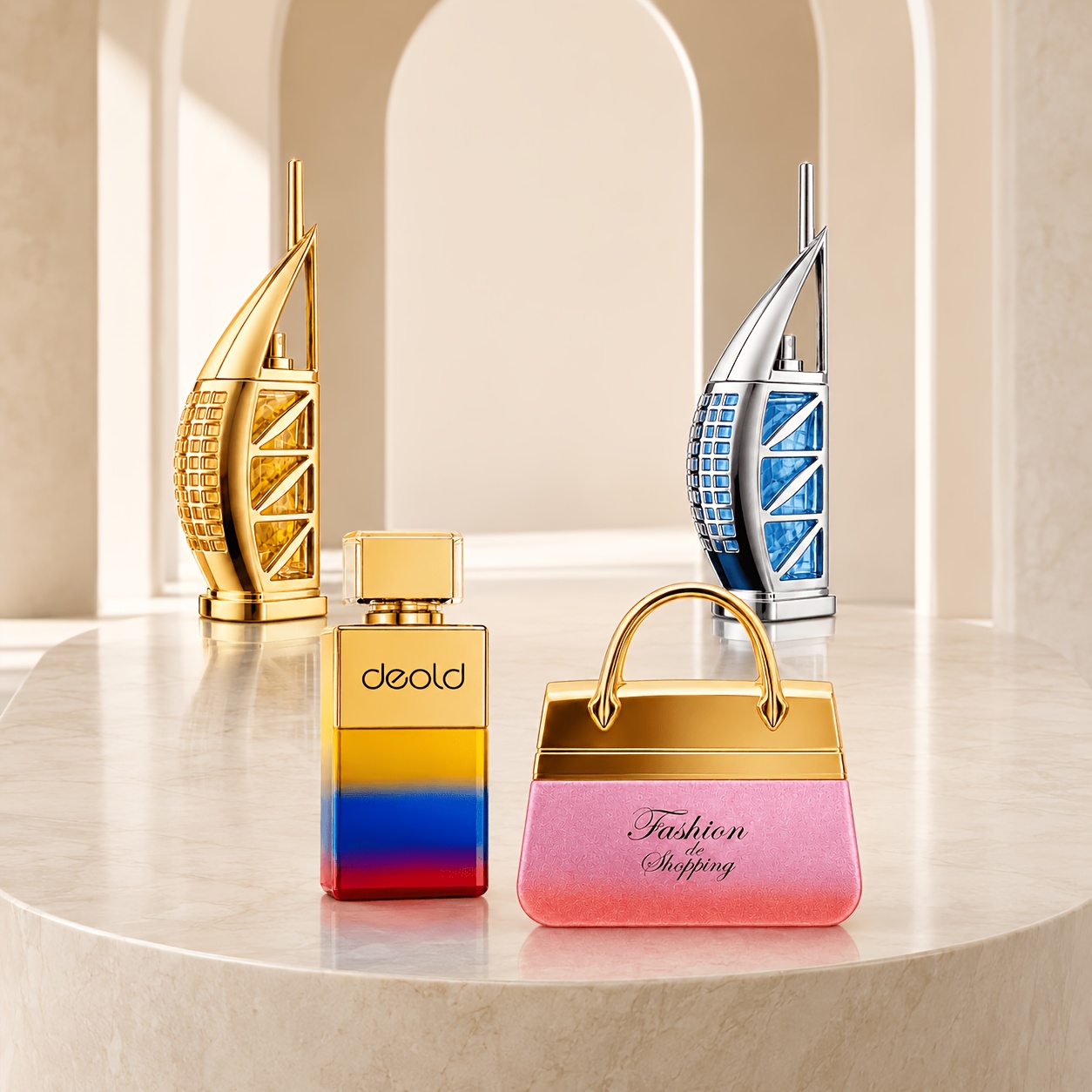 Image of Deold Women's Perfume, 1pc Random Full-size Fragrance - Morning Rainbow, , Blue Sailboat Or Handbag, Long-lasting Scent For Women, 100ml Perfume With 3ml Mini Perfume