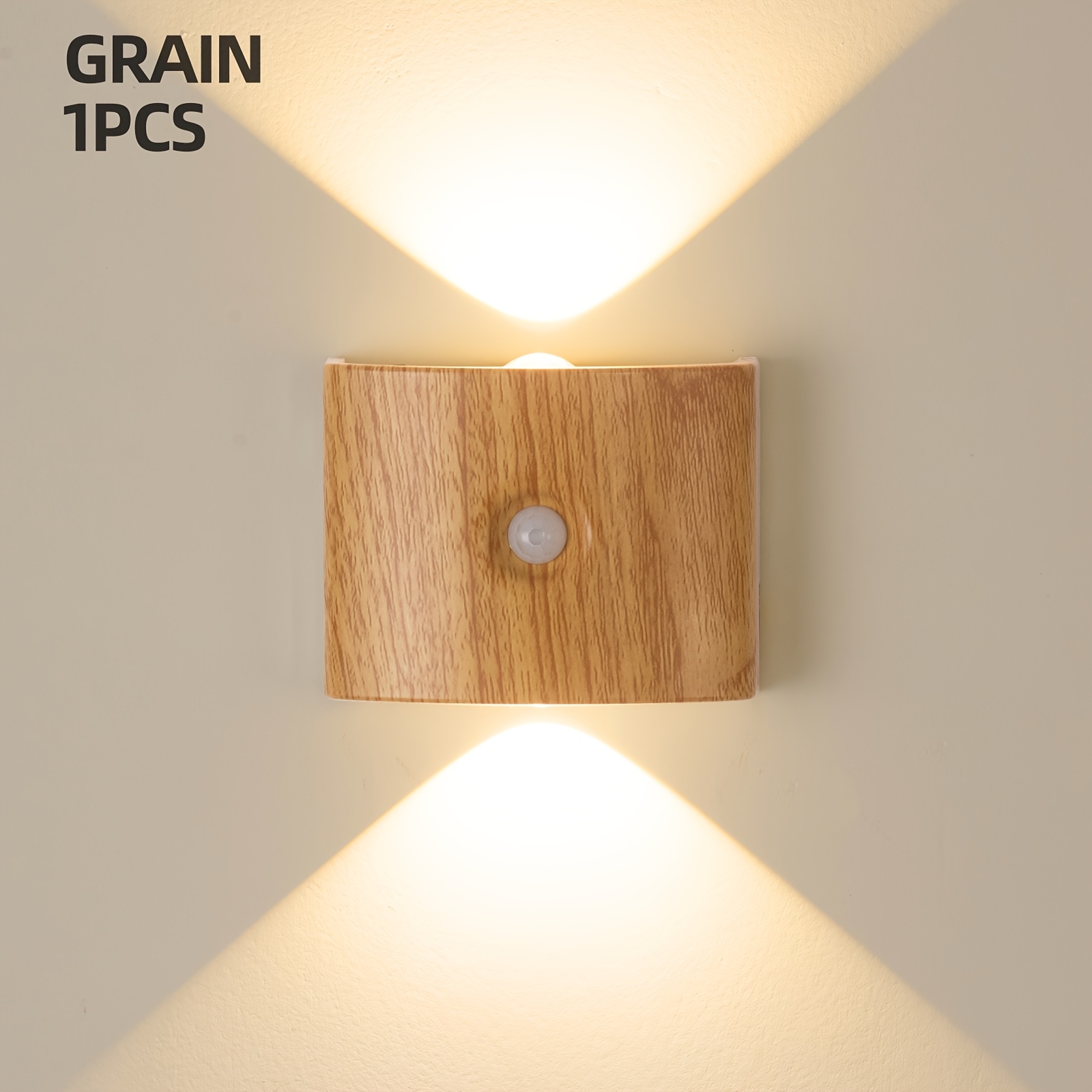TEMU Applique Murale LED Intelligente avec Détecteur de Mouvement et Variateur, Lampe de Nuit Magnétique Rechargeable par USB pour Escaliers,