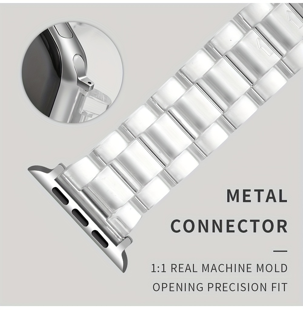 акриловый модный ремешок для часов iwatch, ремешок 45мм 41мм 44мм 40мм 42мм 38 49мм, подходящий для мужчин и женщин, с разъёмом, прозрачный ремешок для iwatch, 8 7 se 6 5 4 3, детали браслета 3