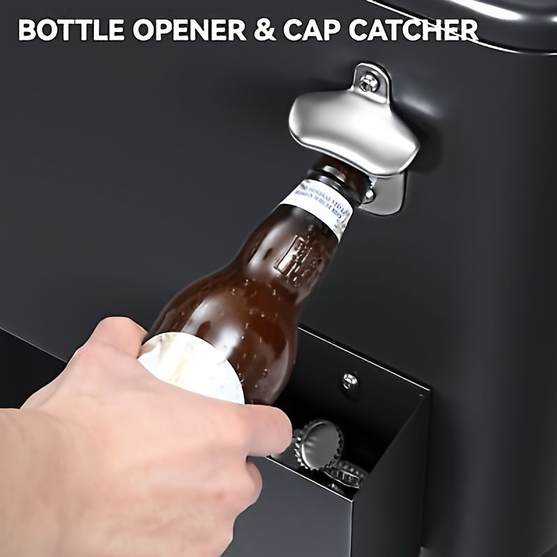 Yarsca Cooler Cart with Bottle Opener Drainage, Portable Patio Cooler on Wheels, Outdoor Beverage Cart Ice Chest Cart, Black