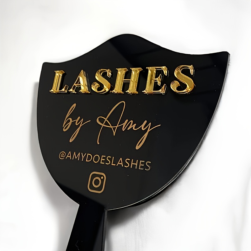 TEMU Personalized Props With Custom Name - Elegant Mirror Stand, Silvery Backside For Makeup Artists, Social Media Shoots, Salon Decorations – Ideal