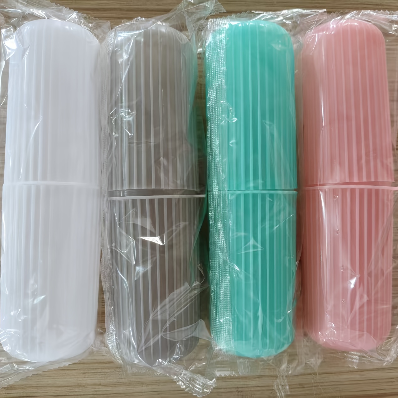 Image of 4pcs Portable Travel Toothbrush Case With Toothpaste Holder - Compact, Hygienic, And Durable, Ideal For Camping And Travel, A Must-have For Use