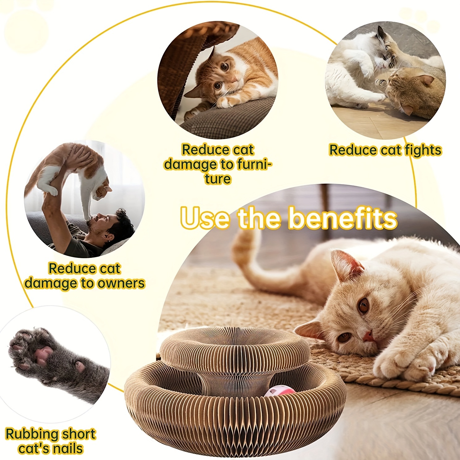 Cat Scratcher Lounge Corrugated Cardboard Scratch Pad Temu