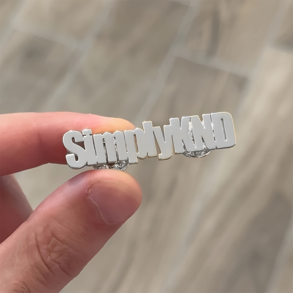 TEMU Custom Hollow Name Brooch, Personalized Stainless Steel Men's Brooch, Gentleman Lapel Suit Brooch, Men's Popular Jewelry, English