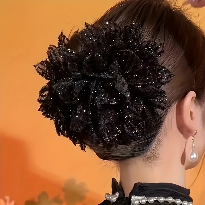 1 Large Hair Clip - Wine Red/black , Fixing Ponytails, Bun Heads, And Braided Hair, Suitable For Accessories And Parties, And A Simple Hair Clip For Women With Hair