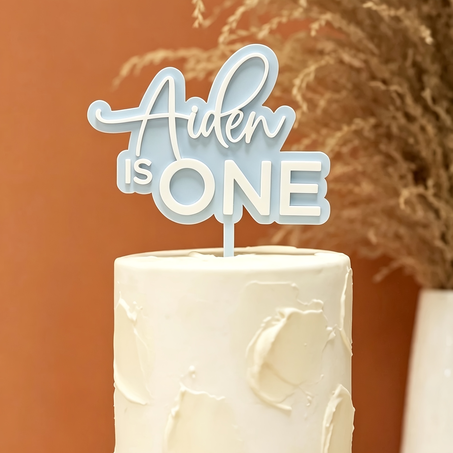TEMU Acrylic Material Custom Name Cake Topper, Bohemian Style Party Decoration, Cake Accessory, Birthday Cake Decoration