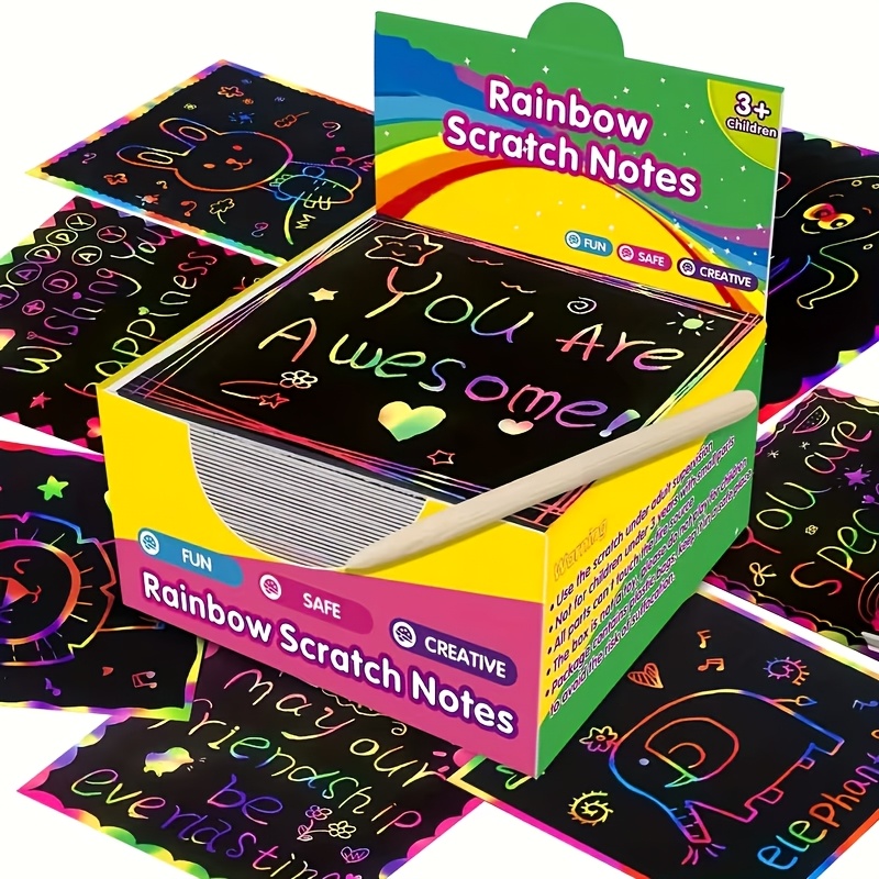 box of 100 magical scratch off notes   off   notes art handmade   supplies birthday halloween christmas gift socks filler gift box