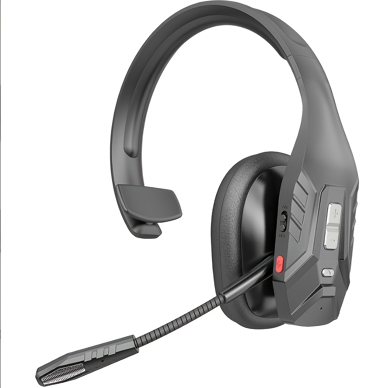 Trucker Bluetooth Headset V5.0, Wireless Headset with Noise Canceling&Mute Microphone for Cell Phones, On Ear Bluetooth Headphone for Computer, Zoom Meetings, Skype, Home Office