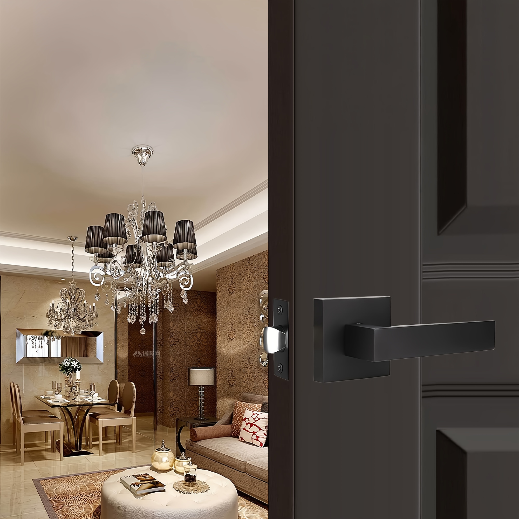 Maniglia Porta Interna DIYGEEK – Acciaio Inox Nero, Facile Montaggio, Design Lineare