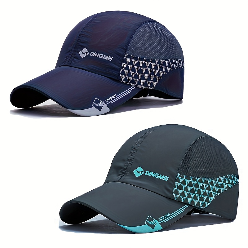 TEMU 2pcs Dingmei Adjustable Baseball Caps For - Breathable Mesh Back, Quick-dry, Lightweight Polyester, , Machine Washable, Perfect For Outdoor