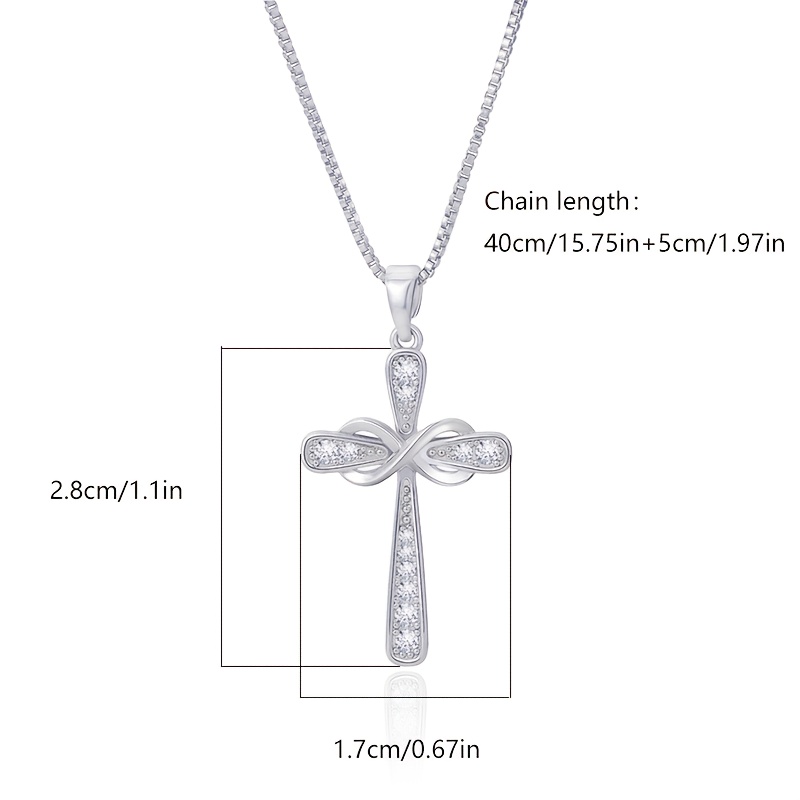 Image of 925 Sterling Silvery Women's Necklace, 5a Zirconia Inlay, , , Low Sensitivity, Women's Jewelry, Mother's Day Gift, Valentine's Day Christmas Gift, Gift Box Packaging