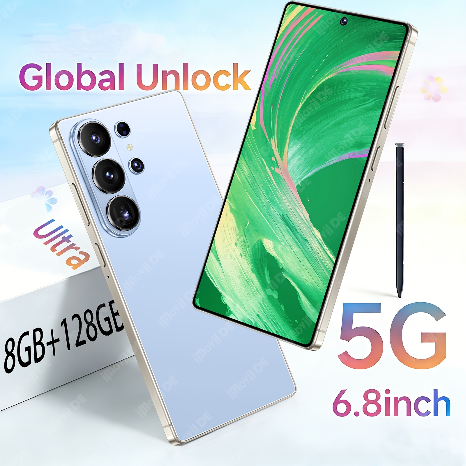 Premium Ultra Unlocked 5g Device 6.8 Inch Fhd Display System +128gb Memory Built-in Pen Hd Camera Face Recognition Type-c Gps & Wi-fi Complete Gift Pack Ideal Holiday Gift For And Dear