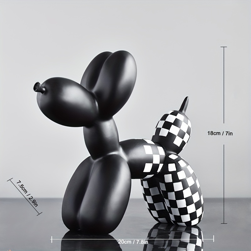 Image of 1pc Resin Checkerboard Grid Art Statue Ornament, Three-dimensional Inflatable Decorations, Living Room Abstract Pet Resin Sculpture, Creative Desktop Crafts, Gifts For