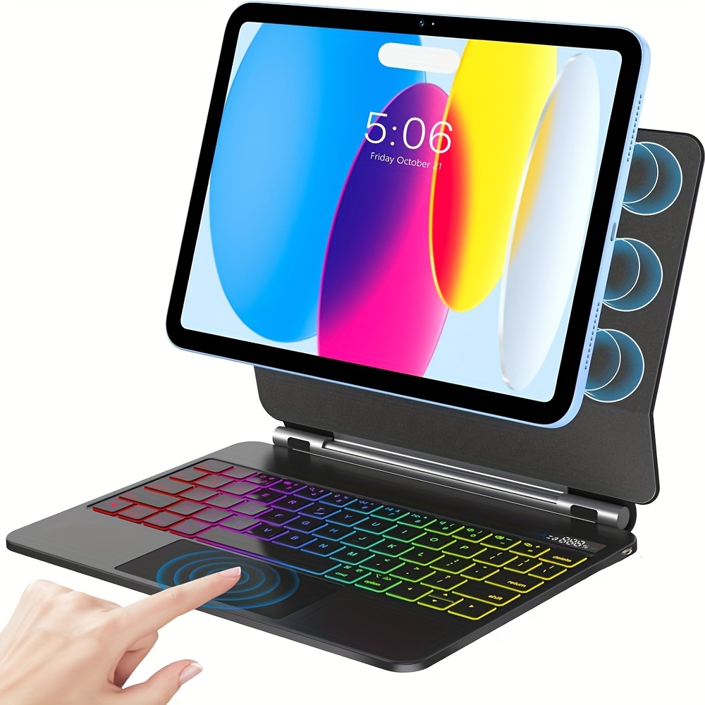 [Solely Magic Keyboard Case2]: Magnetic Attach, Multi-Gesture Trackpad, 7-Color Backlit, Shortcut Keys for Ipad 8.3