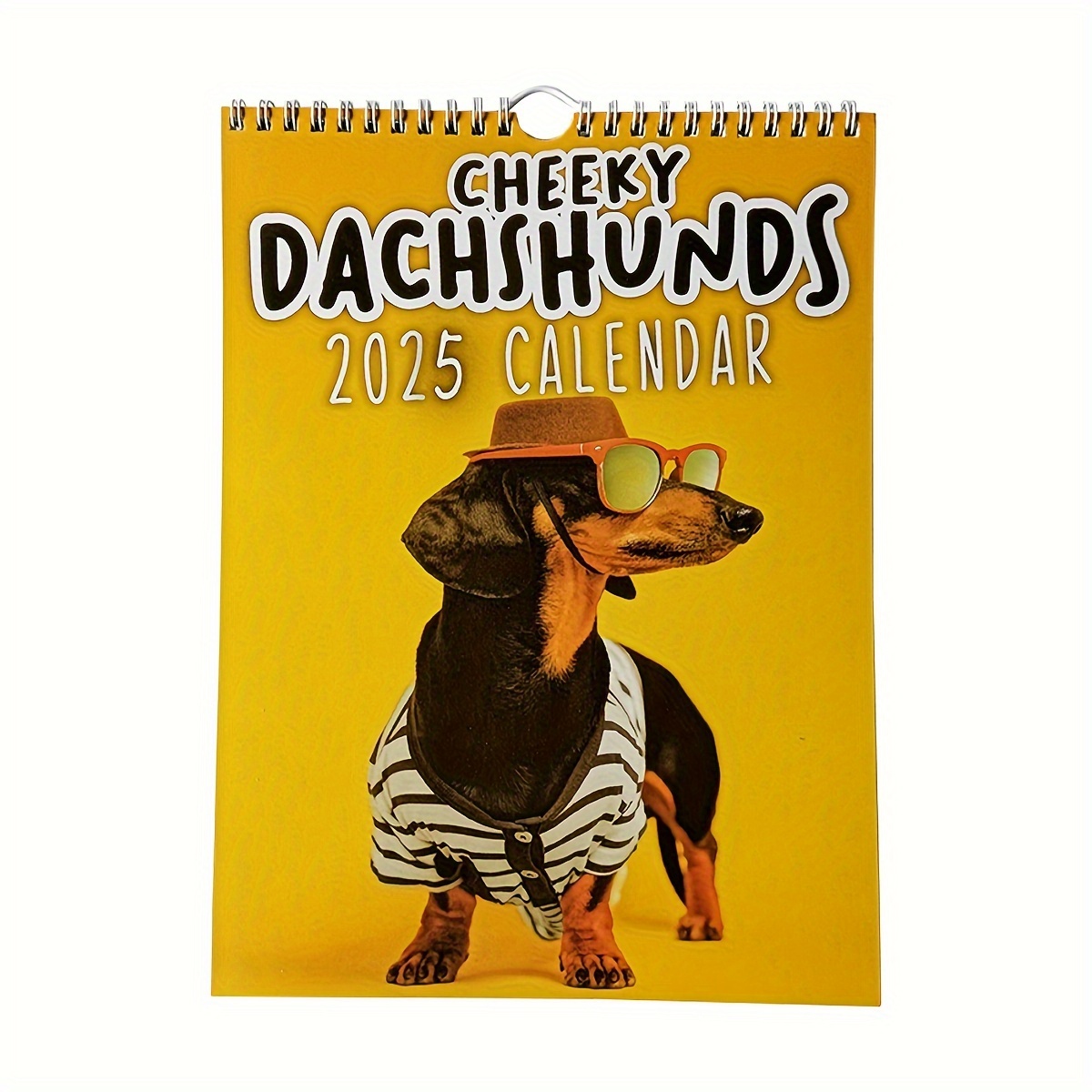 

1pc 2025 Cheeky Dachshunds Calendar, Funny Dachshund Wall Hanging, Office Desk Planner, Daily Work Supplies,