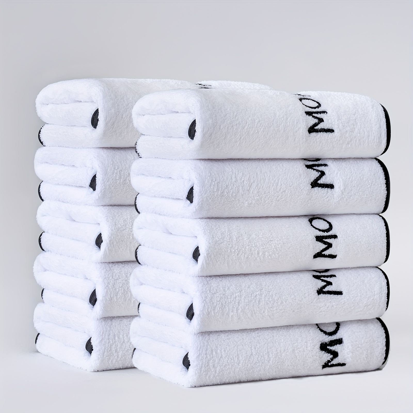 10 serviettes à main brodées en microfibre, serviette de douche absorbante et à séchage rapide, serviette de bain super douce et   de  , pour   de bain à domicile, fournitures de salle de bain  