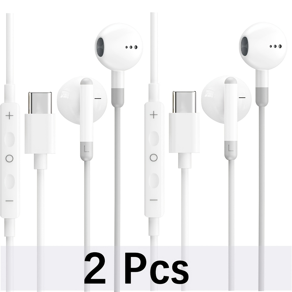 TEMU 1 pza./2 pzas. Auriculares tipo C, audífonos intrauditivos con cable USB C, electrónicos de audio para y , estéreo con graves