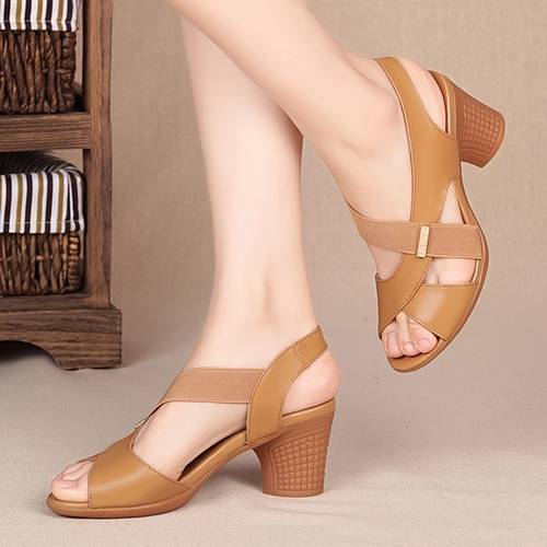 womens sandals new high heel summer chunky heel trendy womens outdoor mom shoes 2026 women shoes