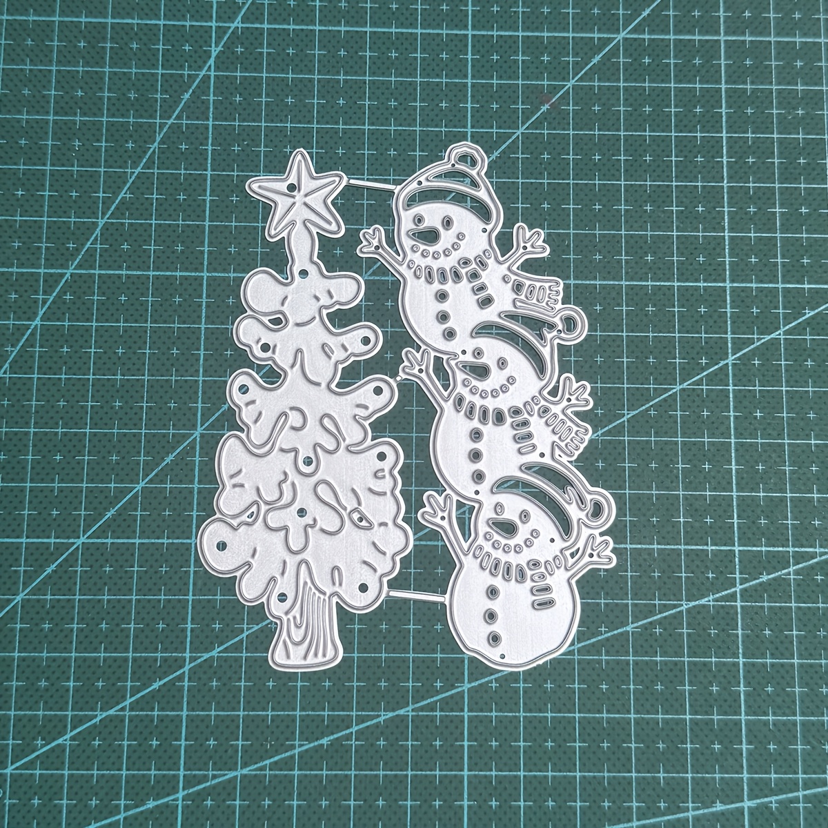 TEMU 1pc Christmas Winter Snowman And Christmas Tree Themd Scrapbooking Metal Cutting Dies, Diy Scrapbooking Paper Craft Die Cuts, Stencil For Card
