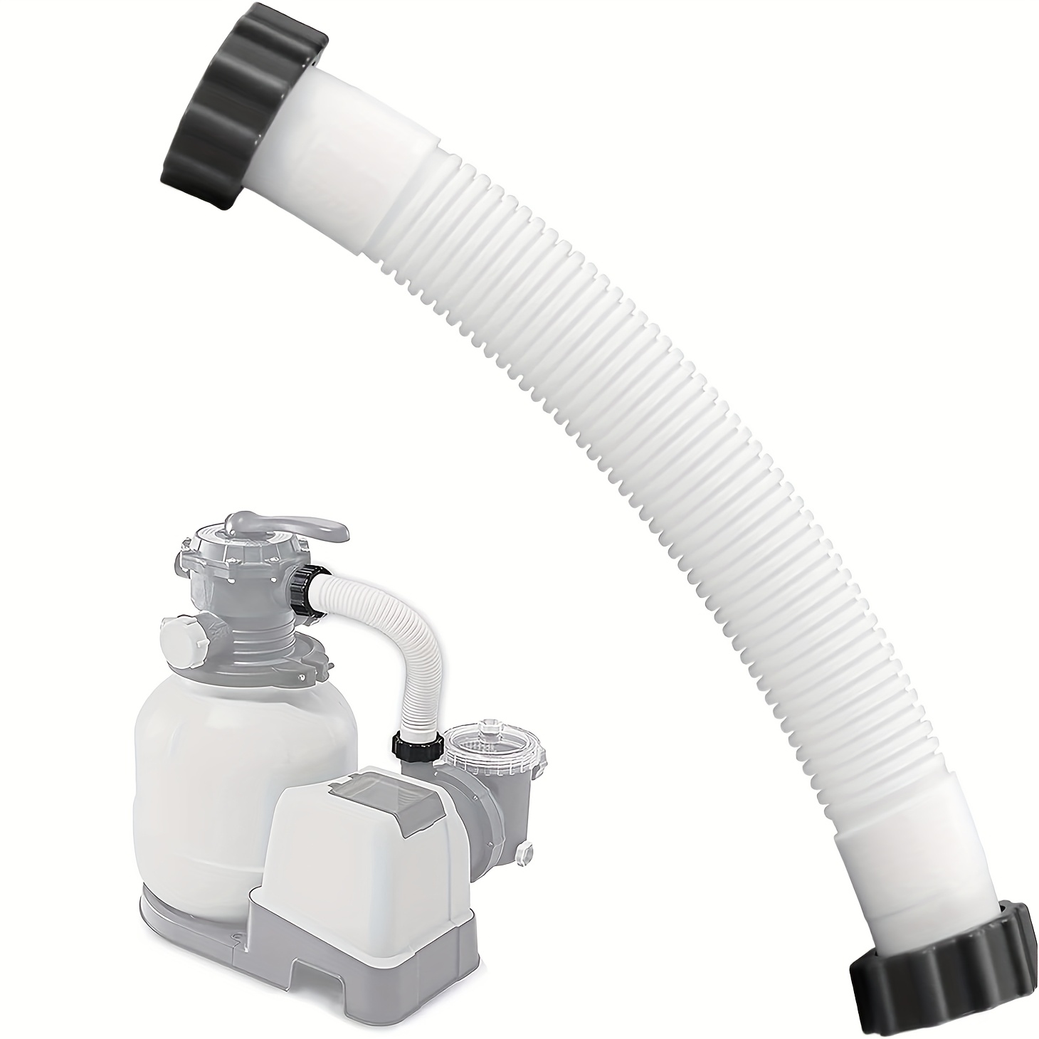 Image of 15.8-inch Pool Filter Pump Hose With 1.5-inch Connection - Compatible With 26371ca 26371eh Sand Filter Pumps And Saltwater Systems, Durable Replacement Hose For Above-ground Pools