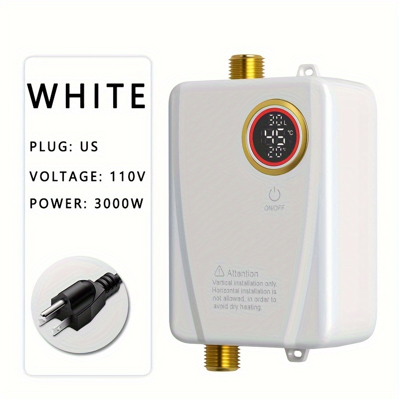 Power Cord Electric Tankless Water Heater Plug In Immersion Water