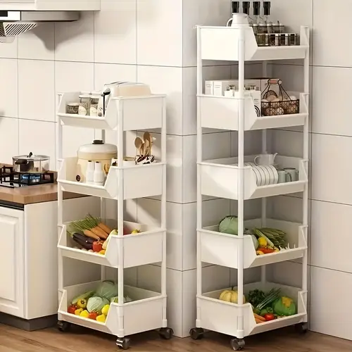 4 storey and 5 storey multi storey storage vehicle non electric wheeled mobile storage rack suitable for living room bedroom and book storage rack book cart roller cart kitchen storage box diaper cart bathroom storage box utility racks