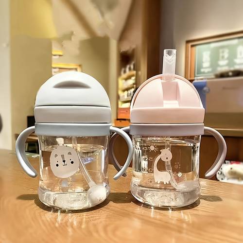1pc of straw cup learning drinking cup anti choking plastic portable water cup