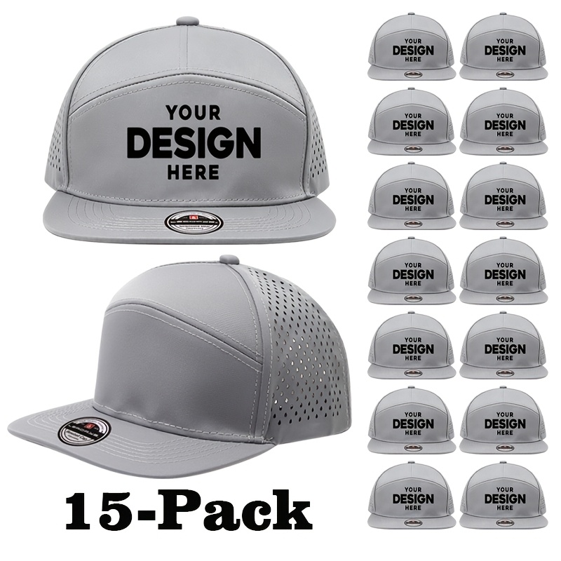 15-Pack Customizable Performance Snapback Hats for Men and Women