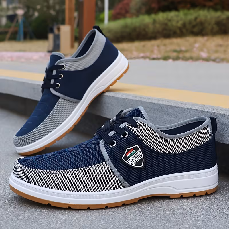 mens solid color solid sneakers lightweight low top lace up sneakers suitable for training outdoor daily wear cushioned sole breathable fabric upper casual sneakers no Product details 5