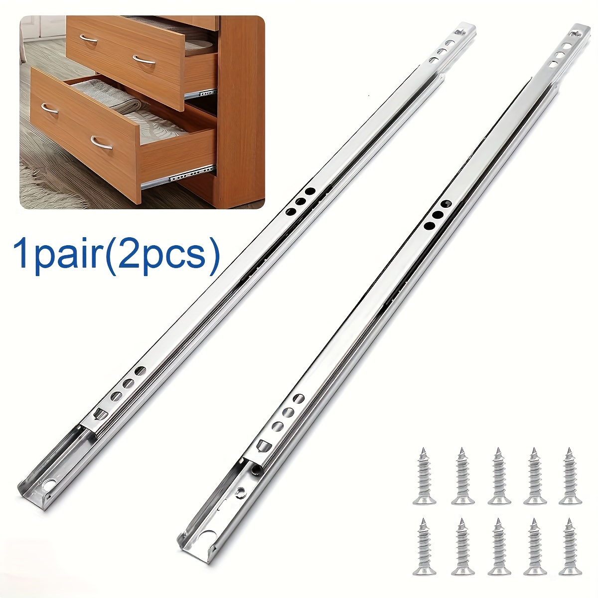 SAFIGLE 2-Pack Wide Aluminum Alloy Miniature Drawer Slides – Heavy Duty Extended Ball Bearing, Smooth & Quiet – For Cabinets, Wardrobes, Dressing Tables