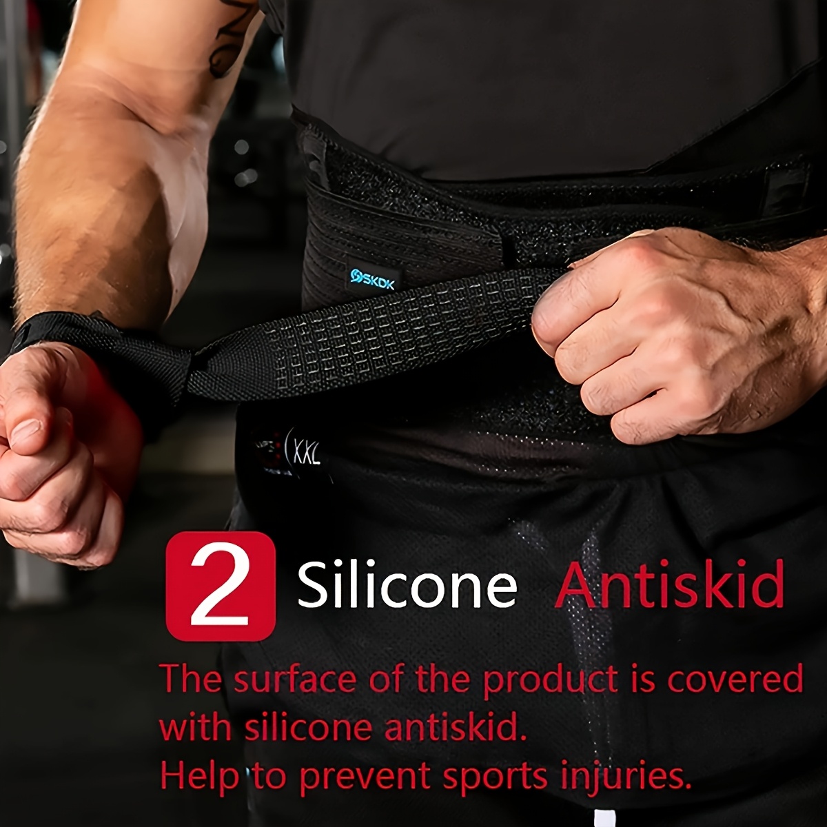 2pcs Lifting Wrist Straps for Weightlifting Silicone Anti-slip Weight Lifting Straps for Men & Women Gym Fitness Deadlift Straps