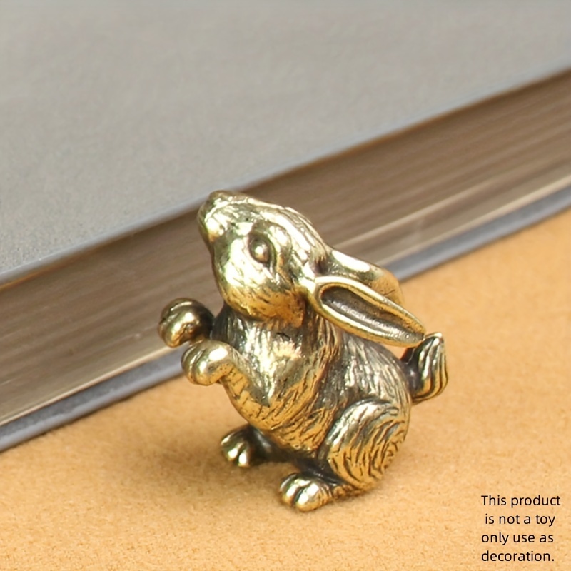 Brass Rabbit Figurines, Vintage Bunny Collectible 