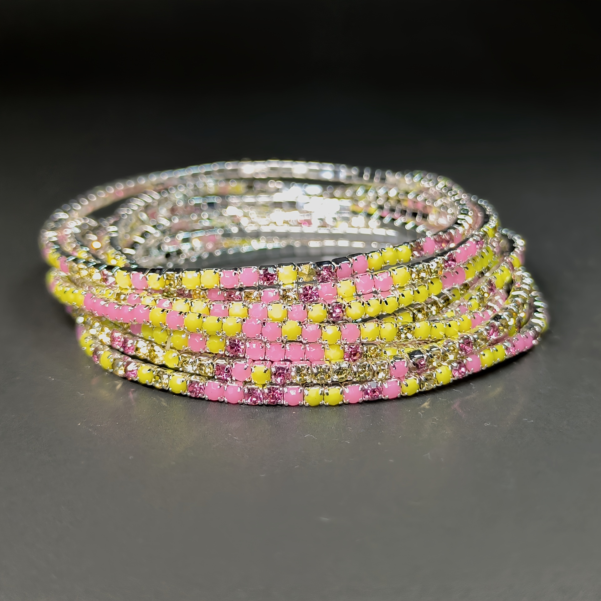 10Pcs Elegant Encrusted Stretch Bracelet Set