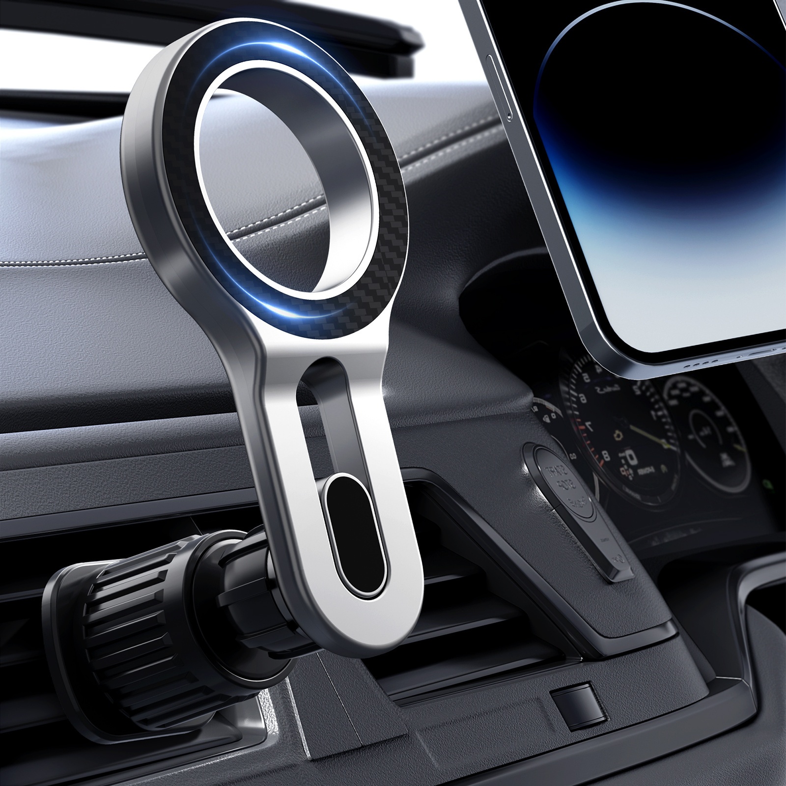 E-shop Magnetische Auto-Handyhalterung, Lüftungsschlitz-Handyhalterung für Auto, Starker Clip Autozubehör, 360 Grad drehbare Auto-Handyhalterung mit
